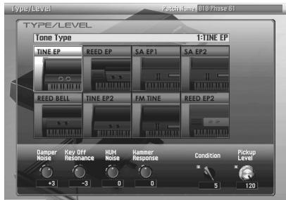 ROLAND ARX-02 - Selecting a Type (Type/Level Screen) - 1