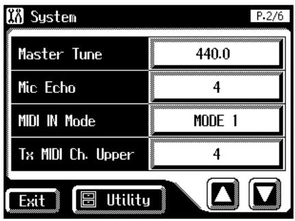 ROLAND AT-60SL - Touch <><> to display the MIDI IN Mode. - 1