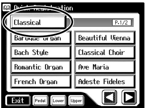 ROLAND AT-60SL - Touch a button that shows a Quick Registration group. - 1