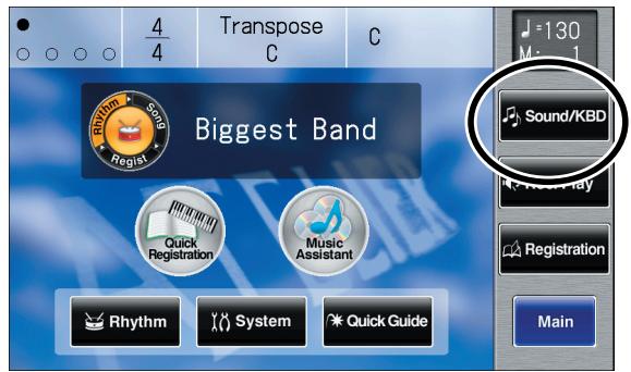 ROLAND AT-800 - Touch  on the Main screen. - 1