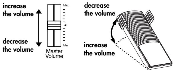 ROLAND AT-800 - Adjust the volume to an appropriate level by moving the [Master Volume] slider or operating the expression pedal. - 1