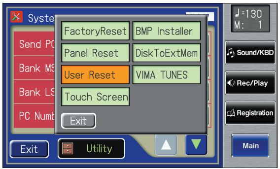 ROLAND AT-800 - In the Utility screen, touch . - 1