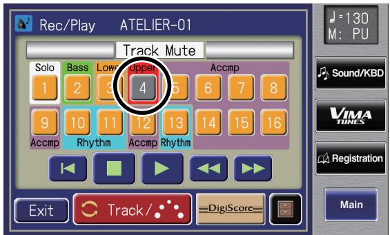 ROLAND AT-800 - Touch the screen to select the track that you wish to mute. - 1
