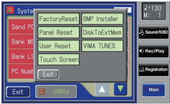 ROLAND AT-800 - In the System screen, touch . - 1