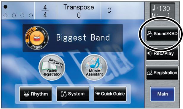 ROLAND AT-800 - Touch  on the Main screen. - 1