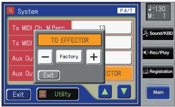 ROLAND AT-800 - Touch the Aux Out Mode setting. - 1
