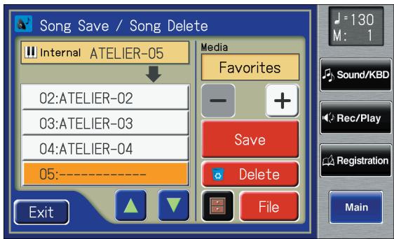 ROLAND AT-800 - Touch <> <> to select the number of the save destination. - 1