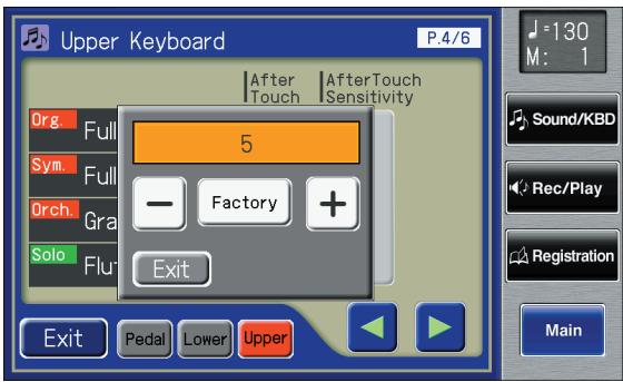 ROLAND AT-800 - Touch the After Touch Sensitivity value (1-10). - 1