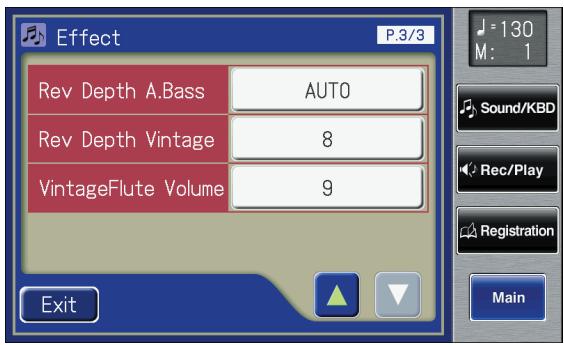 ROLAND AT-800 - Touch <> to display the Rev Depth (Reverb Depth). - 2