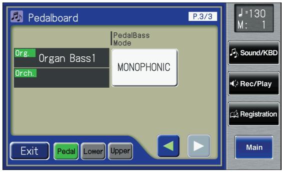 ROLAND AT-800 - Touch <> <> to display the PedalBass Mode. - 1