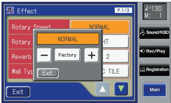 ROLAND AT-800 - Touch the value setting buttons for Rotary Speed to adjust the setting. - 1