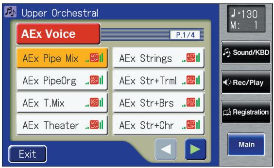 ROLAND AT-800 - In the sub-window, touch  (Active Expression Voice). - 2