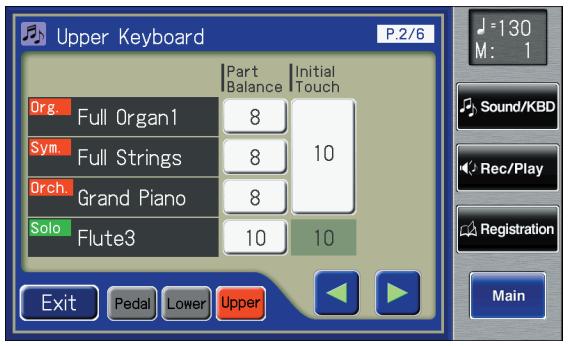 ROLAND AT-800 - Touch <> to display the Initial Touch. - 1
