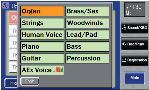 ROLAND AT-800 - Touch a button that shows a sound group. - 2