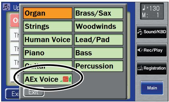 ROLAND AT-800 - In the sub-window, touch  (Active Expression Voice). - 1