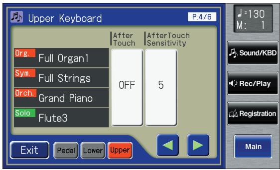 ROLAND AT-800 - Touch <> <> to display the After Touch Sensitivity. - 1