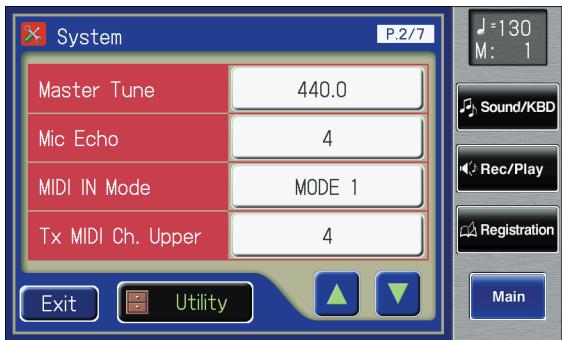 ROLAND AT-800 - Touch <> to display the MIDI IN Mode. - 1