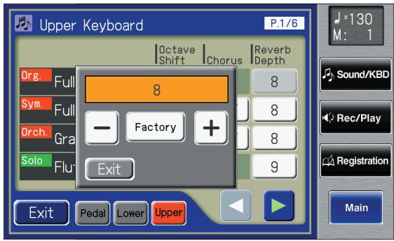ROLAND AT-800 - Touch the part whose reverb depth you wish to adjust. - 1