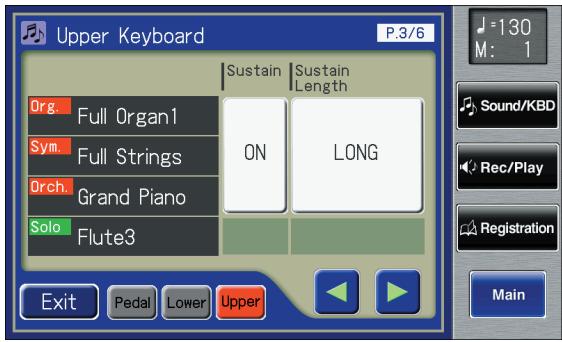 ROLAND AT-800 - Touch <> <> to display the Sustain Length. - 1