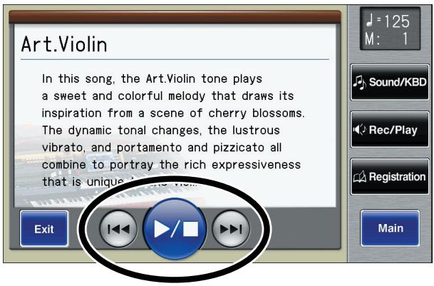 ROLAND AT-800 - Touch <14\> or <15\> on screen to select the demo song. - 1