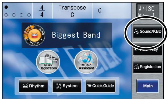 ROLAND AT-800 - Touch  on the Main screen. - 1