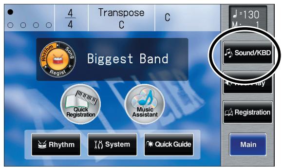 ROLAND AT-800 - Touch  on the Main screen. - 1