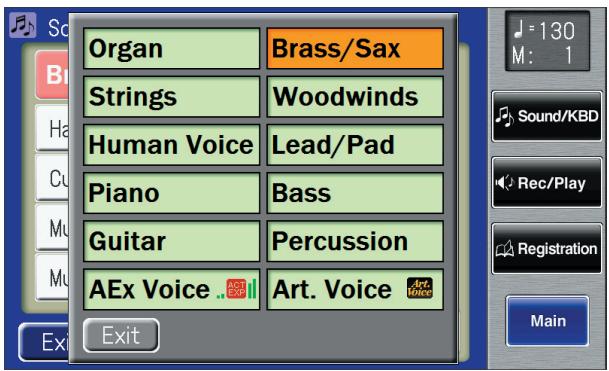 ROLAND AT-800 - Touch a button that shows a sound group. - 2