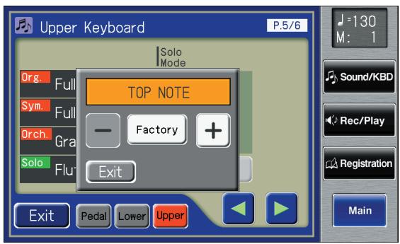 ROLAND AT-800 - Touch the Solo Mode setting (the TOP NOTE, LAST NOTE, or POLYPHONIC indication). - 1