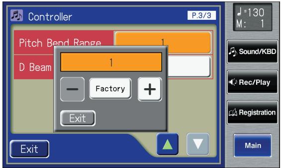 ROLAND AT-800 - Touch the Pitch Bend Range setting. - 1