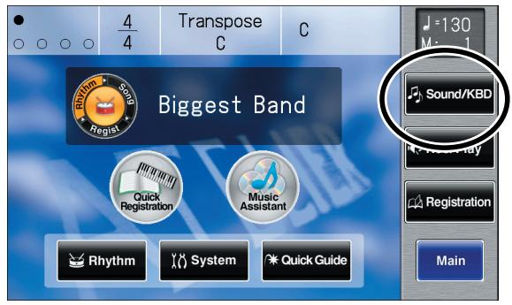ROLAND AT-800 - Touch  on the Main screen. - 1
