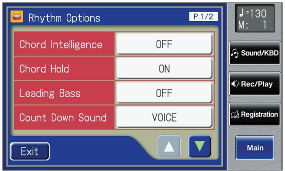 ROLAND AT-800 - Touch <> to display the Chord Hold. - 1
