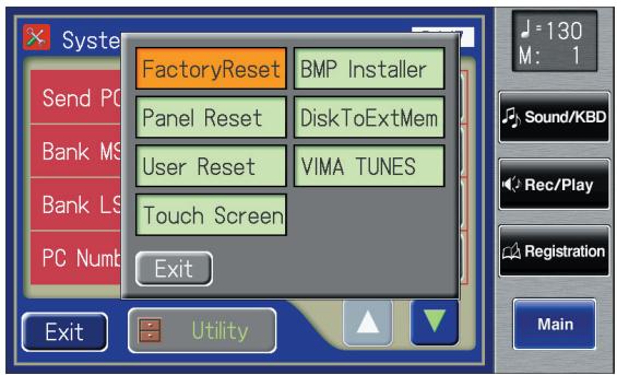 ROLAND AT-800 - In the Utility screen, touch . - 1