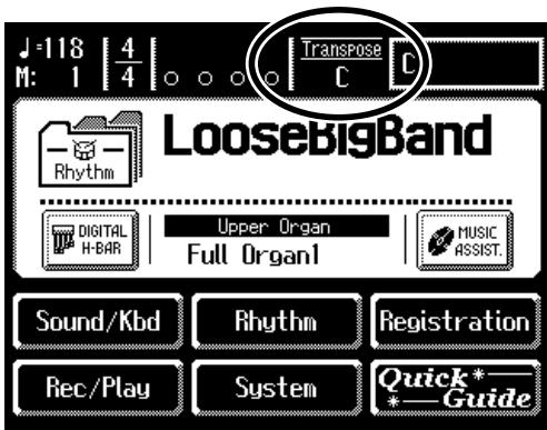 ROLAND AT-80SL - Set the value for the transposition with the Transpose [-] and [+] buttons. - 1