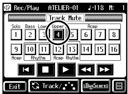 ROLAND AT-80SL - Touch the screen to select the track that you wish to mute. - 1