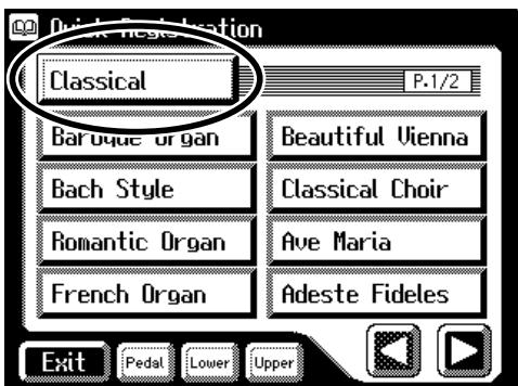 ROLAND AT-80SL - Touch a button that shows a Quick Registration group. - 1