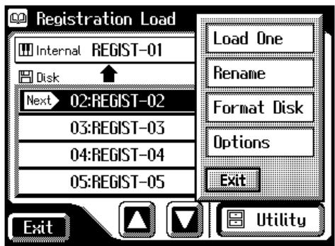 ROLAND AT-80SL - Loading an Individual Registration - 3