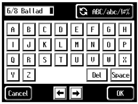 ROLAND AT-80SL - Changing the Names of Rhythms Stored in User Memory - 3