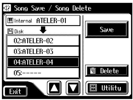 ROLAND AT-80SL - Deleting Performance Songs Stored on Disk - 1