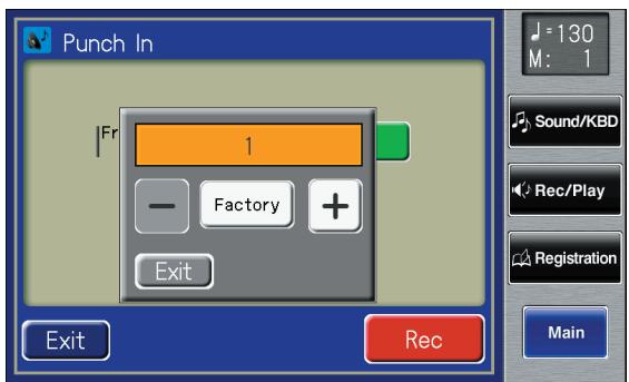 ROLAND AT-900C - Touch the "From" value (the measure at which recording will begin). - 1