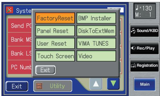 ROLAND AT-900C - In the Utility screen, touch . - 1