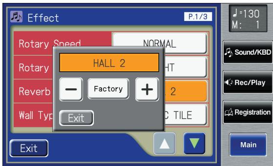 ROLAND AT-900C - Touch the value setting buttons for Reverb Type to adjust the setting. - 1