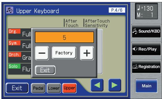 ROLAND AT-900C - Touch the After Touch Sensitivity value (1-10). - 1