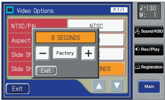 ROLAND AT-900C - Touch the Slide Show Interval setting. - 1