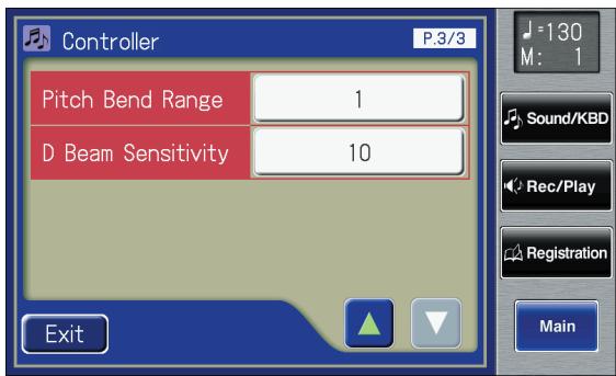 ROLAND AT-900C - Touch <>><> to display the D Beam Sensitivity. - 1