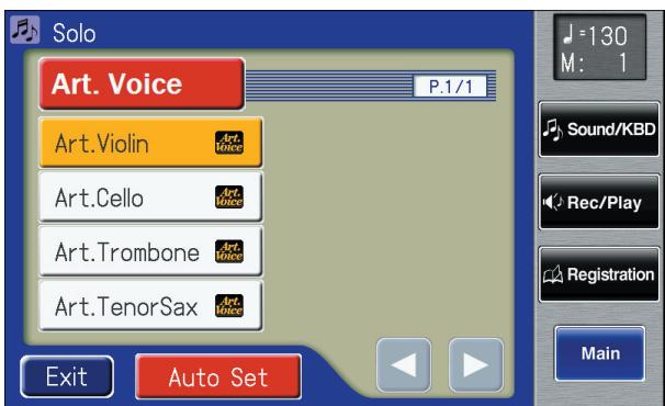 ROLAND AT-900C - In the sub-window, touch  (Articulation Voice). - 1