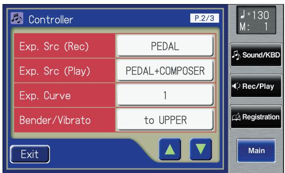 ROLAND AT-900C - Touch <>><> to display the Exp. Src (Play). - 1