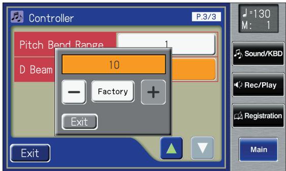 ROLAND AT-900C - Touch the D Beam Sensitivity setting. - 1
