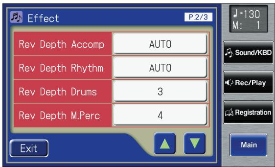 ROLAND AT-900C - Touch <> <> to display the Rev Depth (Reverb Depth). - 1