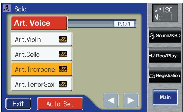 ROLAND AT-900C - Touch a voice name to select a voice. - 1