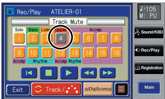 ROLAND AT-900C - Touch the screen to select the track that you wish to mute. - 1
